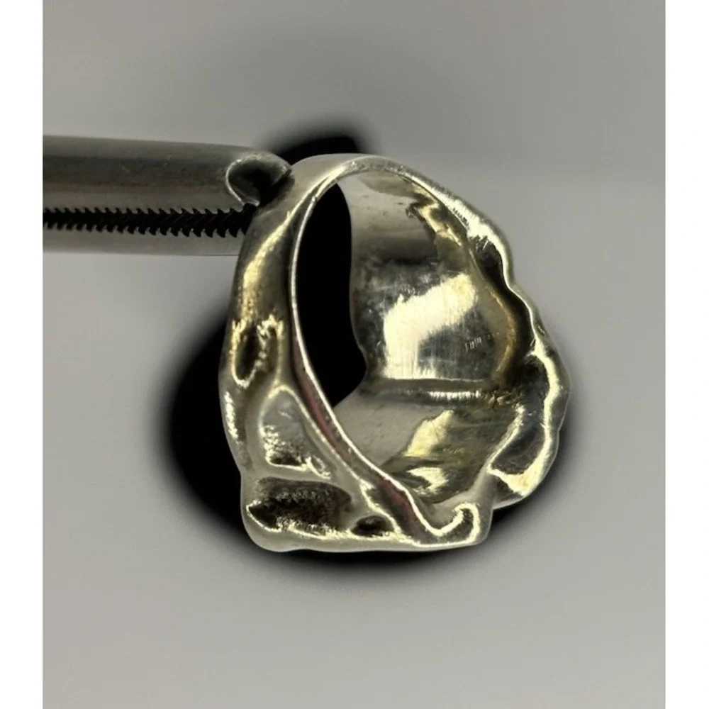 Sterling Silver Brutalist Abstract Ring Size 7 Artisan‎ Modernist Chunky